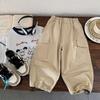 Pantalones Infantiles Bangcheng 2026 Primavera Nuevos Estilo Coreano para Niños Holgados con Bolsillos Casuales Pantalones Largos de Bebé para Otoño Modernos