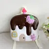 Mochila Infantil Fofa Versão Coreana Transfronteiriça, Mochila Escolar de Jardim de Infância Desenho Animado Casquinha de Sorvete e Casca de Ovo, Mochila Leve para Passeios de Bebê