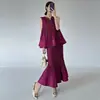 [Personalizado] Top de verano sin mangas plisado Miyake para mujer, chaleco floral tridimensional, falda de cola de pez, conjunto plisado 2026