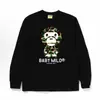 Suministro transfronterizo, venta al por mayor de comercio exterior, camiseta de manga larga de marca de moda BAPE con cabeza de mono, top pesado de tiburón, camiseta interior