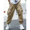 Novas calças cargo masculinas estilo europeu e americano com design de bolso, verde militar, estilo jogger, secagem rápida para atividades ao ar livre, versátil, atacado