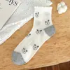 Calcetines de encaje de cachorrito para mujer, de media pantorrilla, malla fina de verano, calados, transpirables, absorbentes de sudor, estilo lindo y juvenil, calcetines cortos de algodón