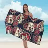Toalha de Praia Estampada Transfronteiriça, Xale de Praia de Microfibra para Adultos, Toalha de Banho Absorvente de Água de Secagem Rápida, Toalha para Esportes Aquáticos