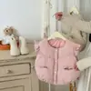 Colete Acolchoado Estilo Coreano para Meninas Novo Estilo para Crianças Pequenas e Médias Colete de Algodão Pão de Inverno Jaqueta Sem Mangas Quente para Bebê