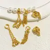 Accesorios de Cobre 14K de Alta Retención de Color Incrustados con Circonita Borla Borlas de Cuentas para Levantar Buena Pera Cacahuete Colgante Joyería Hecha a Mano
