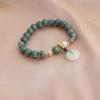 Nueva Pulsera China Jade Birmano Natural Xiangyun Mariposa Fuente de Sal Flor Pulsera con Cuentas Jade Cristal Agua Azul
