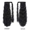 Al por mayor transfronterizo Europa pegatina mágica permanente de maíz peluca de cola de caballo cabello largo rizado esponjoso para mujer extensiones de cabello de onda de agua cola de caballo