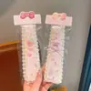 Pinzas para el pelo de niña con lazo de encaje, estilo largo, pinzas para flequillo de bebé que no dañan el cabello, diademas para niñas pequeñas