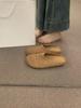 Meias Sapatilha Birkenstock Trançadas Brisa Noturna para Mulheres 2025 Novo Estilo Sapatos Planos Slip-On Fechados para Mulheres