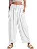 Pantalones Largos Casuales Sueltos de Algodón y Lino con Cintura Elástica Plisada de Tiro Alto de Pierna Ancha para Mujer Europeos y Americanos 2025 Amazon Temu