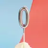 Vela Digital Topper para Bolo de Primeiro Aniversário Curva Independente Dourada Haste Longa Embalada Mesa de Sobremesa Incenso