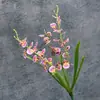 Planta em Vaso Orquídea Dançante Simulada de 3 Hastes Arranjo de Cena de Casamento Decoração de Casa Enfeites de Flores Artificiais Venda por Atacado