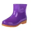 Botas de lluvia cortas para mujer, adecuadas para primavera y otoño, estilo coreano casual, con forro de algodón añadido para mayor calidez, desmontables y lavables, ideales para lavar el coche y usar en la cocina, de suela gruesa, boca poco profunda, botines de agua de corte bajo