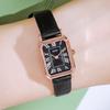 Goldie Retro Plato Cuadrado Pequeño Temperamento Reloj de Estudiante Nicho de Gama Alta Correa Reloj Cuenco Reloj de Cuarzo Impermeable para Mujer