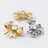 Botones Dorados con Forma de Mariposa para Suéteres y Abrigos, Decoraciones Festivas para Vestidos de Fiesta, Botones Cosidos a Mano, Botones de Lazo con Pedrería