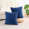 Funda de cojín suave con rayas verticales al por mayor transfronteriza funda de almohada para sofá cama cabecera dormitorio oficina cojín lumbar de color liso en stock