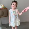 Vestido de Verano para Niñas 2026 Nuevo Estilo Hanfu Infantil Estilo Chino Elegante Vestido de Princesa Ropa de Verano para Niñas Faldas de Celebridad de Internet