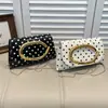 Bolso de Mano Cuadrado Pequeño Estilo Coreano de Moda Transfronterizo para Mujer, Nuevo Bolso de Hombro Color Block de Lunares para Verano 2026 con Cadena Bolso Cruzado