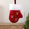 Nuevos calcetines navideños rojos y blancos transfronterizos, gorros navideños, calcetines, adornos para árbol de Navidad, decoraciones navideñas de terciopelo, regalos