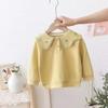 Sudadera para Niña con Cuello de Muñeca, Suéter Casual Elegante de Manga Larga para Invierno con Forro Polar Integrado