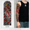 Pegatina de tatuaje temporal Qinglong estilo japonés Hannya Koi Sakura Geisha floral de brazo completo, impermeable y de larga duración, para hombres y mujeres