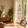 Suministro directo transfronterizo nuevos colgantes de decoración para el hogar diamantes de colores sol luna estrellas corazón de amor atrapasoles carillones de viento de cristal