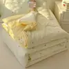 Nova colcha de verão 100% algodão para ar condicionado, colcha de verão fresca estilo ins, tipo nuvem de algodão, colcha fina de desenho animado para dormitório individual/casal