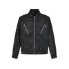 Chaqueta de cuero deconstruida de nicho vintage, abrigo corto de corte limpio con bordado, colección primavera 2026, corte holgado estilo americano, moda urbana de tendencia para hombre