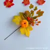 Estacas de Folha de Bordo e Abóbora, Decorações para Festival da Colheita de Outono, Galhos de Flores para Decoração de Casa de Halloween, Enfeites para Buquê de Ação de Graças