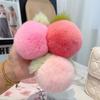 Cabelo de Coelho Rex Pêssego Chaveiro de Carro Pingente Bola de Pelúcia Ins Pingente de Bolsa de Pêssego Pequena Presente Fofo