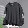 Moletom masculino, novo modelo primavera e outono 2025, gola redonda, corte solto, blusa de outono sem capuz, jaqueta de manga comprida para adolescentes