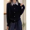 Estación Europea Transfronteriza Otoño/Invierno 2026 Elegante Camisa de Mujer Estilo Francés de Alta Calidad con Cuello Solapa Falsa de Dos Piezas Versátil Top de Punto