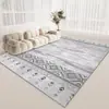 Nueva Alfombra de Sala de Estar Estilo Chino Lujo Ligero Arte Abstracto Tinta Alfombrilla de Piso Estilo Nacional Simple Moderna para Dormitorio al Lado de la Cama Manta Completa
