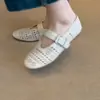 Zapatos de Salón Calados Estilo Bohemio para Mujer, Zapatos Perforados de Suela Blanda, Zapatos de Abuela Estilo Fiesta, Zapatos Planos Versátiles Mary Jane Franceses