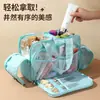 Bolsa de tocador y maquillaje portátil de nuevo modelo transfronterizo, de gran capacidad, con compartimentos para productos de cuidado de la piel, gran capacidad para mujeres