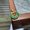 Plata S925 Esmeralda Azul Natural Verde Patek Calabaza Coleccionada Bolsa de Bendición Pluma de Mariposa Duende Cerradura Ruyi Rosquilla