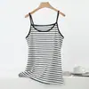 Nueva Camisola Adelgazante de Modal con Cuello Redondo Rayada para Mujer, Delgada sin Mangas Versátil Primavera/Verano Talla Grande Camiseta Interior