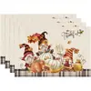 Manteles individuales de lino Amazon Otoño Acción de Gracias Transfronterizos para Decoración de Fiesta Festiva en Sala de Estar Comedor del Hogar Banderines de Mesa Personalizados