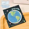 Notas Adhesivas de Planeta de Dibujos Animados Creativas Redondas Desprendibles Pegatinas N-Time Papelería para Estudiantes Mensaje Tierra Luna Notas