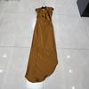 Sur Petróleo Europa y América Vietnam Nicho Satín Espalda Descubierta Delgado Dobladillo Irregular Vestido Vestido de Verano