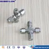 Suministro circuito de gas de laboratorio 1/8mm unión de férula de cuatro vías unión de férula de cuatro vías de acero inoxidable 1/8mm