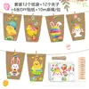 Lb154 Amazon Conejito de Pascua Huevo Flores de Primavera Pegatina DIY Decoración Bolsa de Papel Kraft Forma de Barco