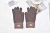 Guantes Calientes de Invierno Tejidos Cálidos Lana Jacquard Etiqueta de Cuero Tacto Imitación Cachemir Guantes para Pantalla Táctil Guantes Jacquard para Juegos