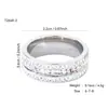 Anillo de Moda de Gama Alta con Diseño de Cielo Estrellado Tachonado de Diamantes, Anillo de Pareja de Acero de Titanio Microincrustado con Circonita, Joyería de Moda para Mujer