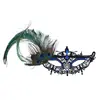 Nueva Máscara de Encaje con Plumas de Pavo Real para Baile de Halloween Maquillaje Veneciano Encaje Media Cara Máscara Sexy para Ojos