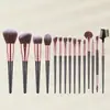Set de 15 Brochas de Maquillaje Color Dorado Champagne Transfronterizo Set de Brochas de Maquillaje Ultra Suaves Cangzhou Brochas para Sombras de Ojos y Rubor