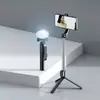 Palo selfie, trípode portátil de viaje, todo en uno de pie en el suelo de escritorio para transmisión en vivo, soporte universal multifuncional para teléfono móvil