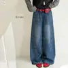Calça Infantil 2026 Outono Novo Estilo Crianças Pequenas e Grandes Jeans Solto Calça de Perna Tesoura Casual Calça de Perna Larga Calça Longa Estudante