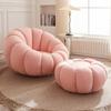 Silla de Calabaza de Lujo Ligero Nórdico para Sentarse y Reclinarse, Informal para Sala de Estar, Sofá Silla Individual Perezosa de Terciopelo de Cordero, Silla Mecedora