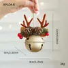 Campanas Navideñas Transfronterizas, Astas, Lazos, Piñas, Cascabeles, Colgantes Mixtos, Decoraciones para Ventana de Árbol de Navidad y Coche